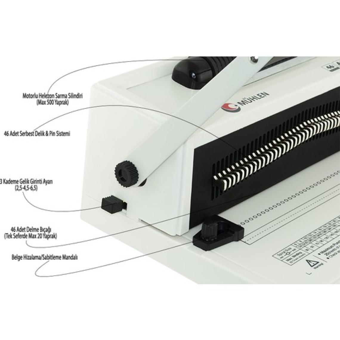 Mühlen H20A Elektrikli Helezon Delme & Ciltleme Makinesi Az Kuvvet Çok Iş