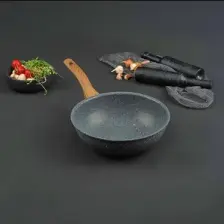 Leydi Marble Natura Granit Wok Tava 26 cm