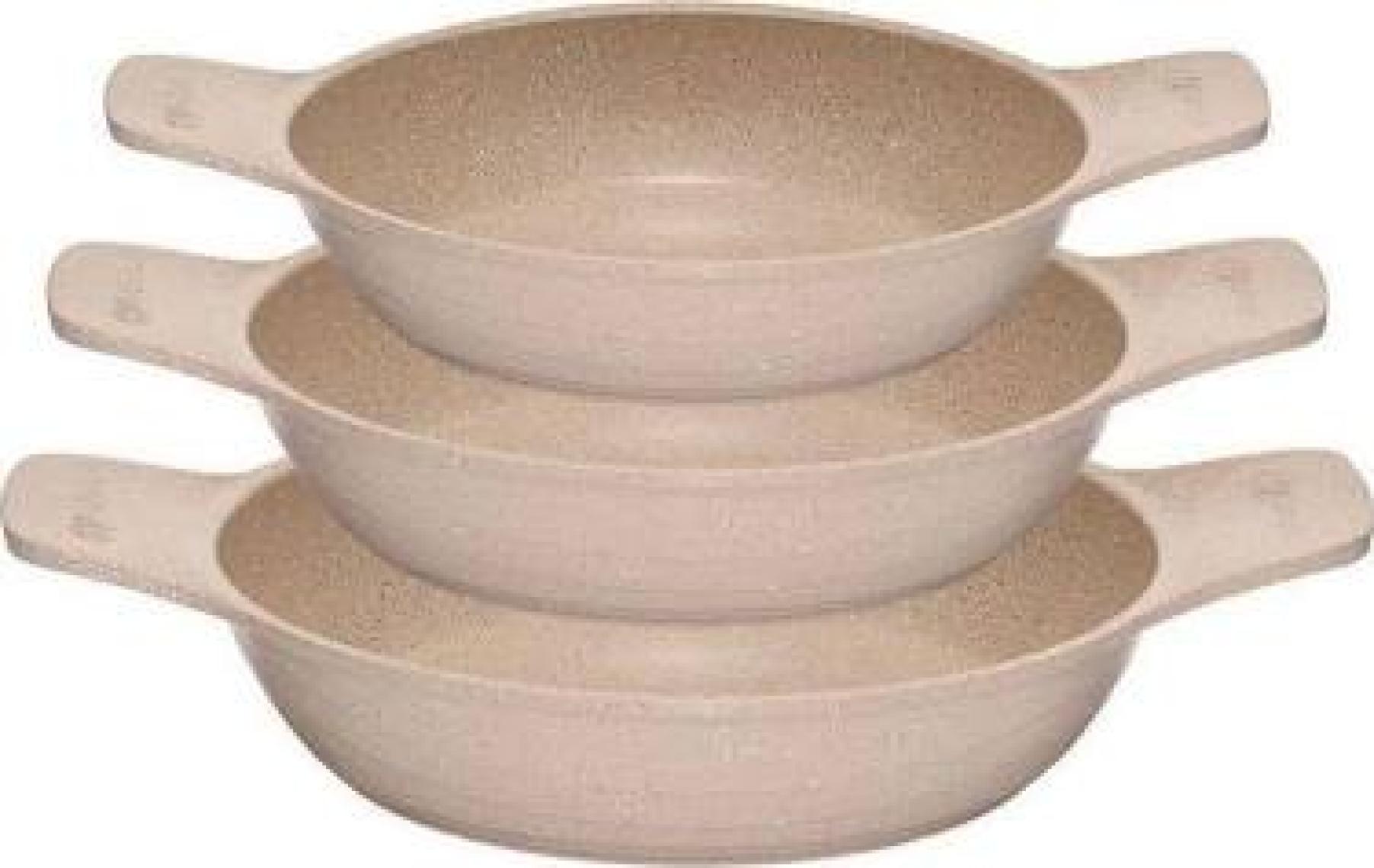 Thermoad Döküm Saplı Güveç Sahan Set |3 Parça |Gri |18cm-20cm-22cm