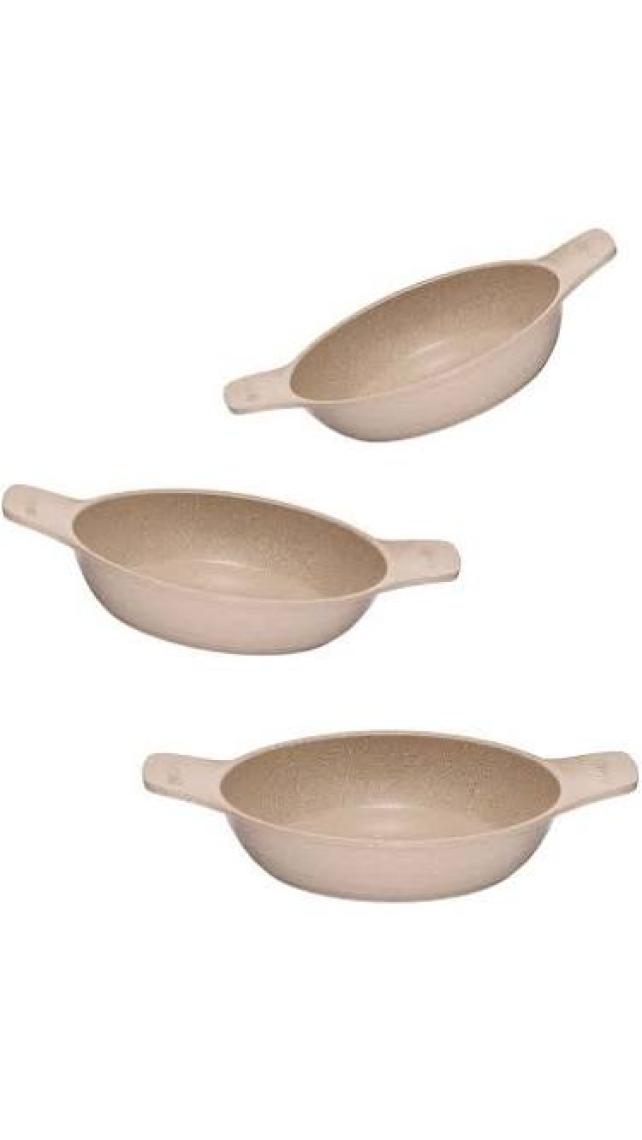 Thermoad Döküm Saplı Güveç Sahan Set |3 Parça |Gri |18cm-20cm-22cm