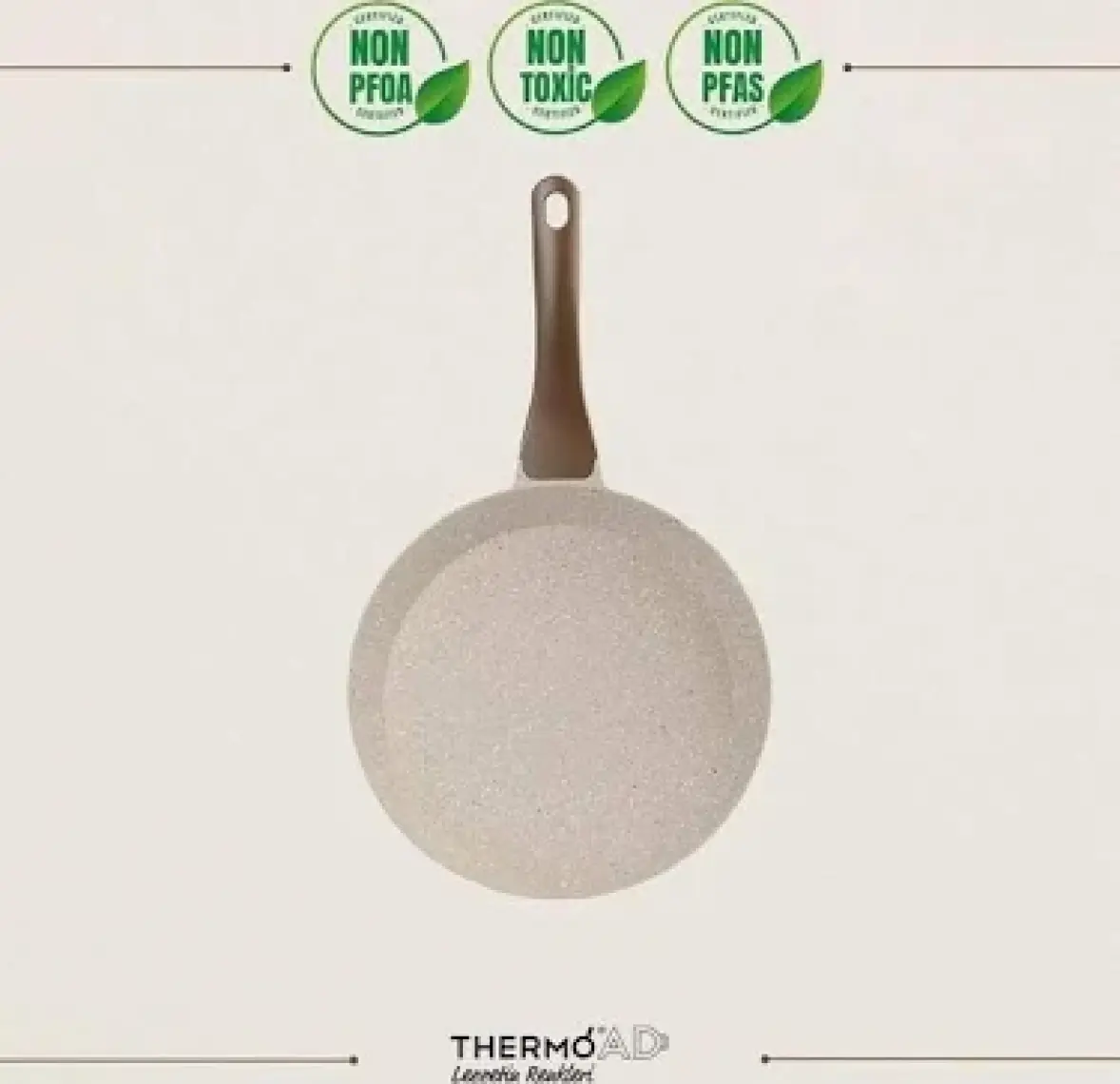 Thermoad Alüminyum Döküm Granit Krep Tavası / Vizon