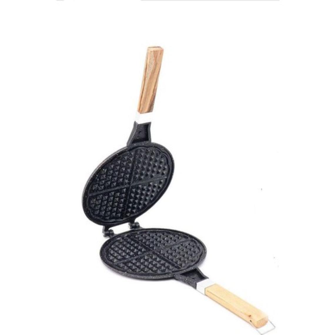 Taşhan Granit Döküm Lüx Waffle Tavası (Ahsap Saplı)