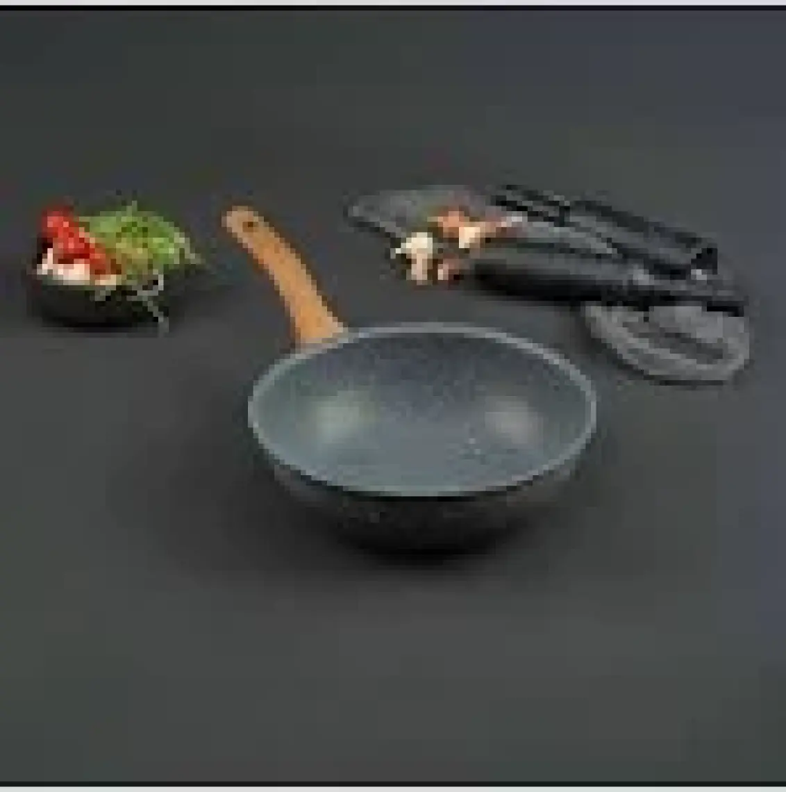 Leydi Marble Natura Granit Wok Tava 28 cm