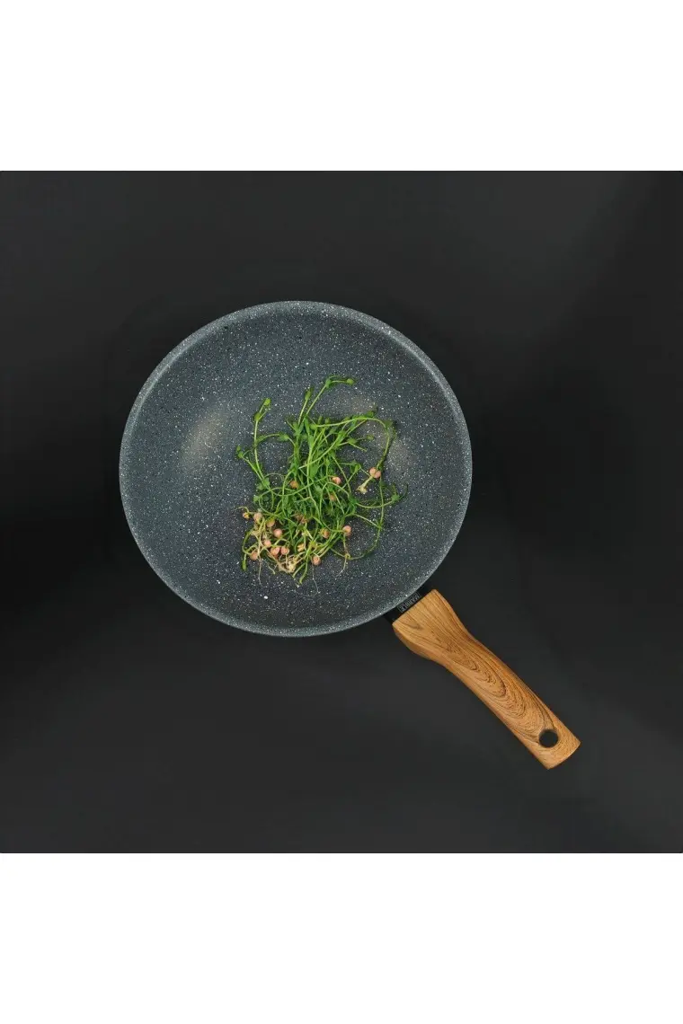 Leydi Marble Natura Granit Wok Tava 28 cm