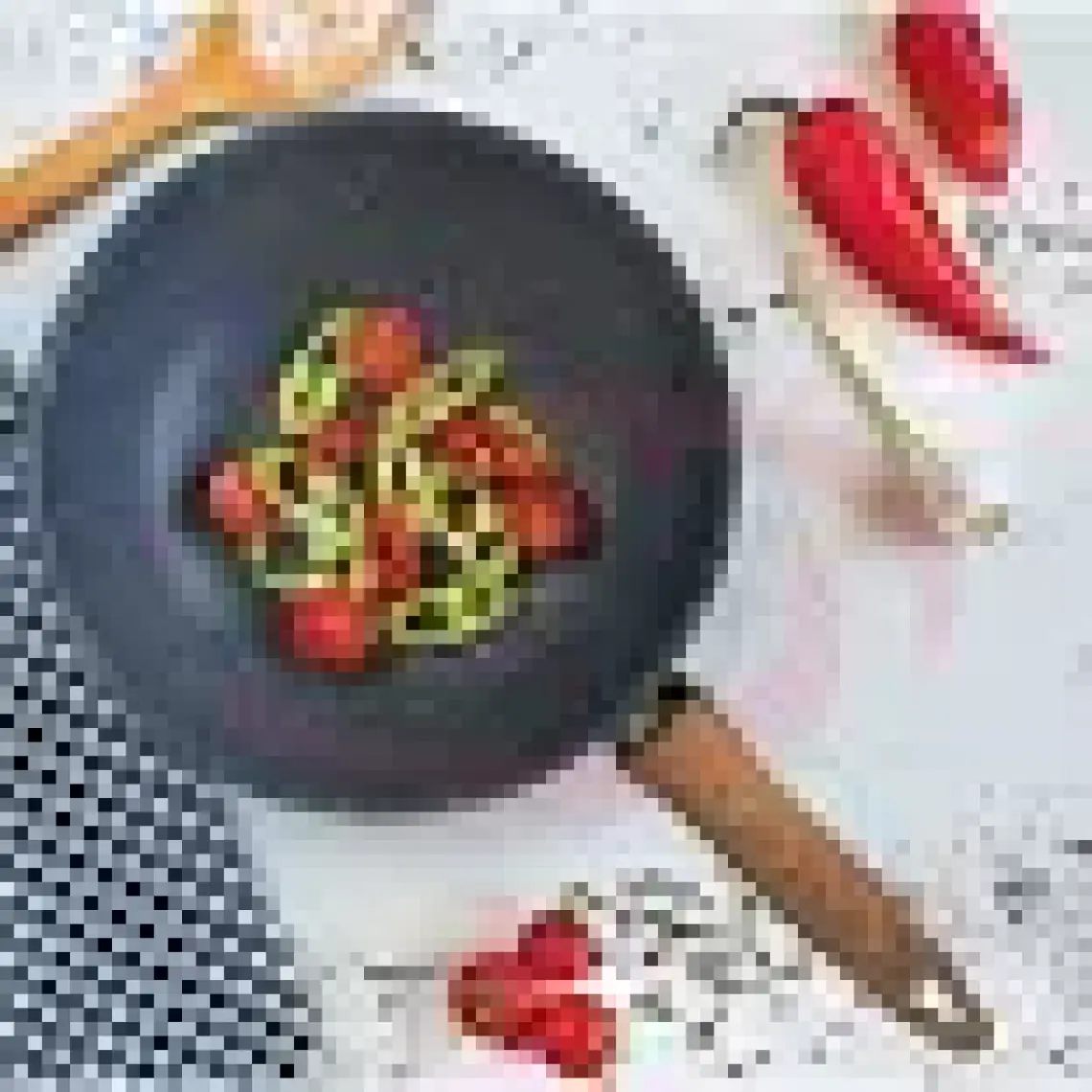 Leydi Marble Natura Granit Wok Tava 28 cm