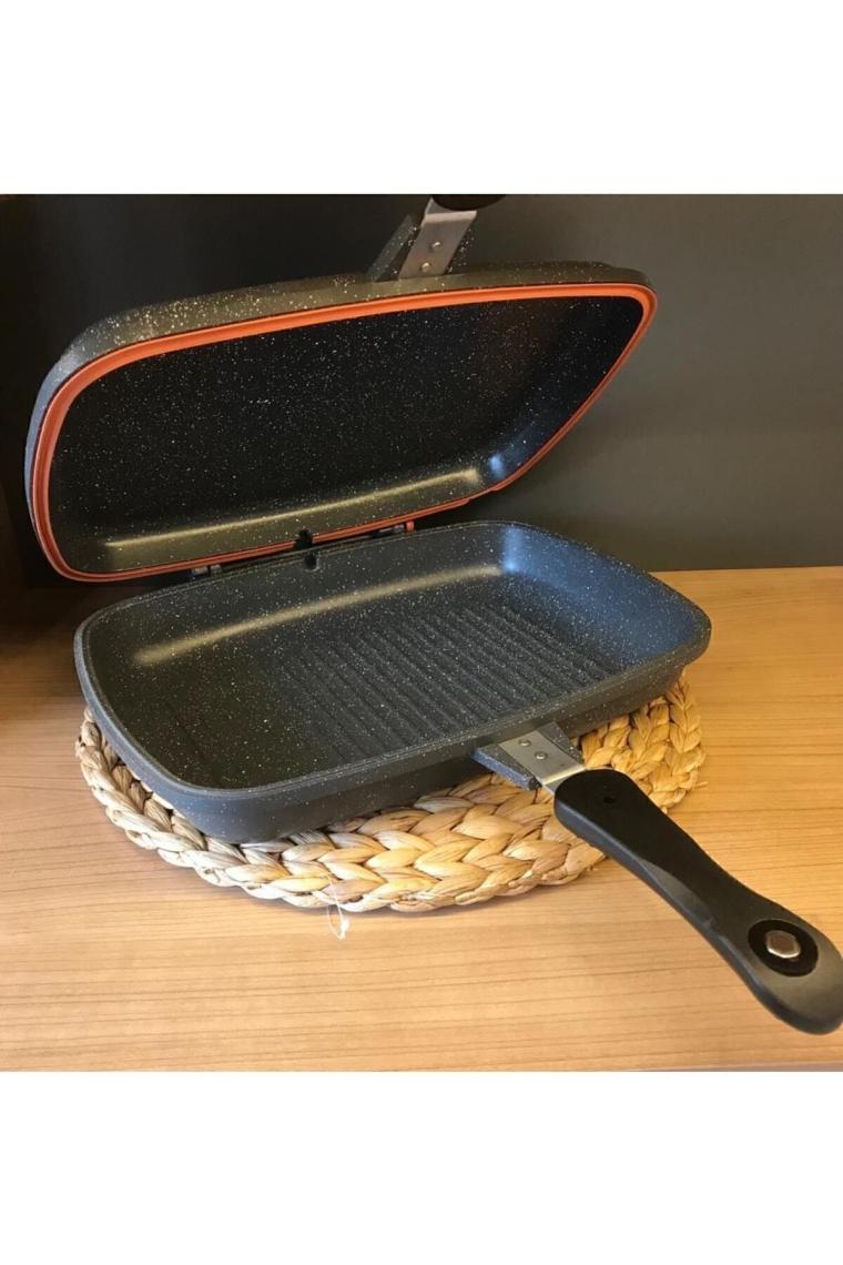 Schafer Kare Double Grill Pan 34 Cm Çift Taraflı Tava-siyah