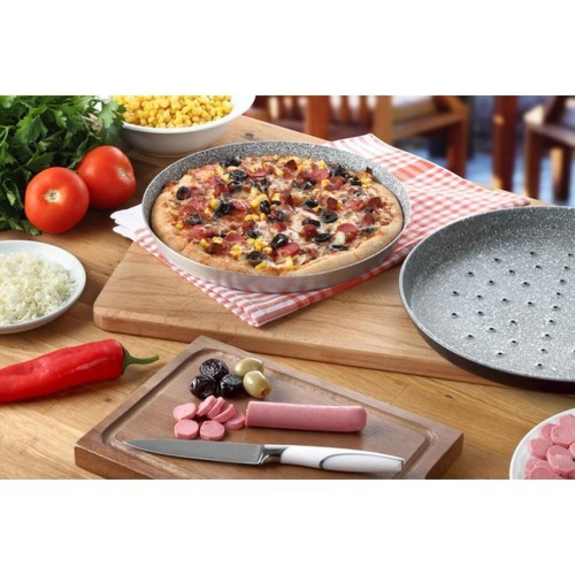 Altnbaşak Granit Delikli Pizza Tavası 32 Cm - Zafer Endüstriyel Mutfak
