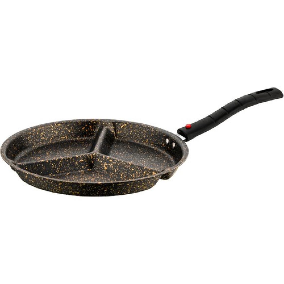 Evren 3 Gözlü Tava 24 Cm, Yumurta Omlet Krep 3 Bölmeli Non-Stick Tava