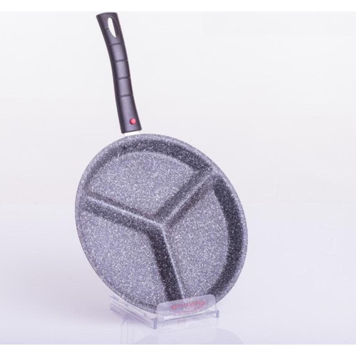 Evren 3 Gözlü Tava 24 Cm, Yumurta Omlet Krep 3 Bölmeli Non-Stick Tava