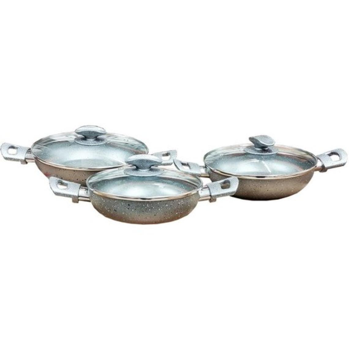 Mehtap Granit Cam Kapaklı 6 Parça Sahan Set