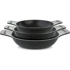 Thermoad Döküm Saplı Güveç Sahan Set |3 Parça |Gri |18cm-20cm-22cm