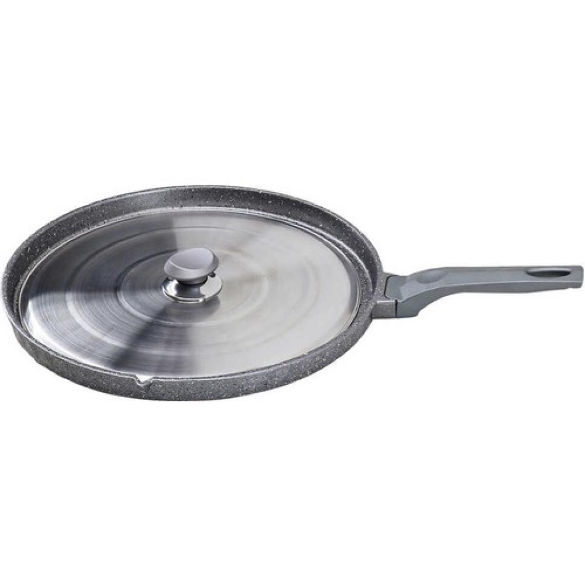 Oms 3291 Metal Kapaklı 36 cm Balık Gözleme Bazlama Tavası Gri