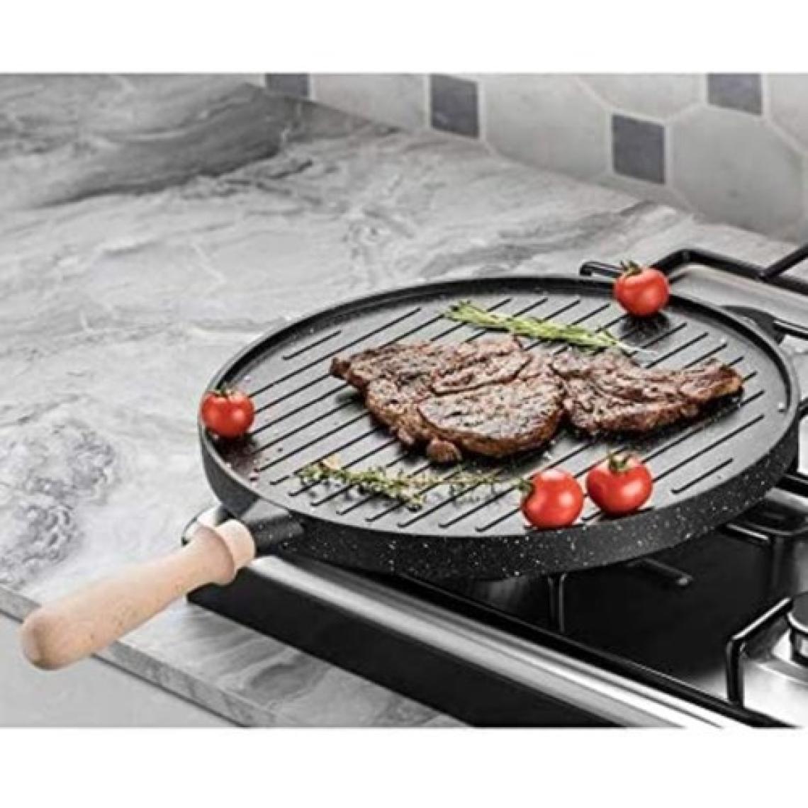 Bondy Döküm Granit Çift Taraflı Gözleme ve Et Tavası 34 cm