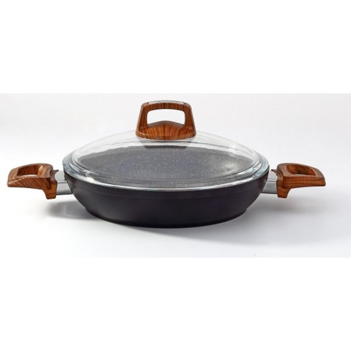 Bonera Vogue 20cm Ahşap Kulp Detaylı Granit Tekli Sahan