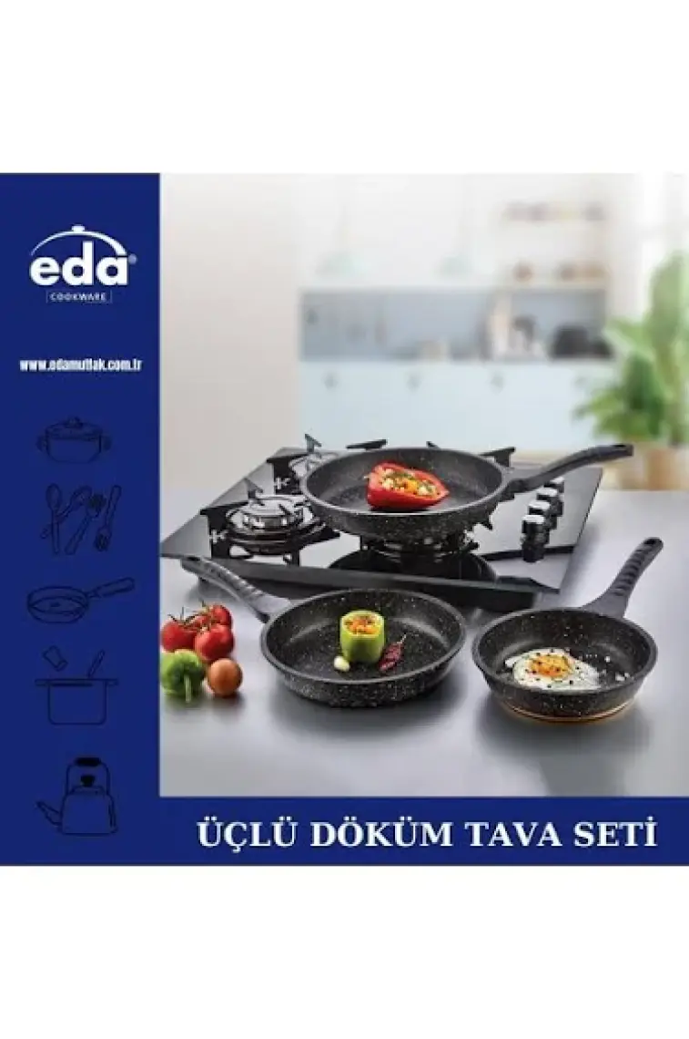 Eda 3'lü Tava 20 cm 24 - 28 cm