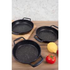 Esivitalia Döküm Granit 3'lü Sahan 18-20-22 cm Siyah
