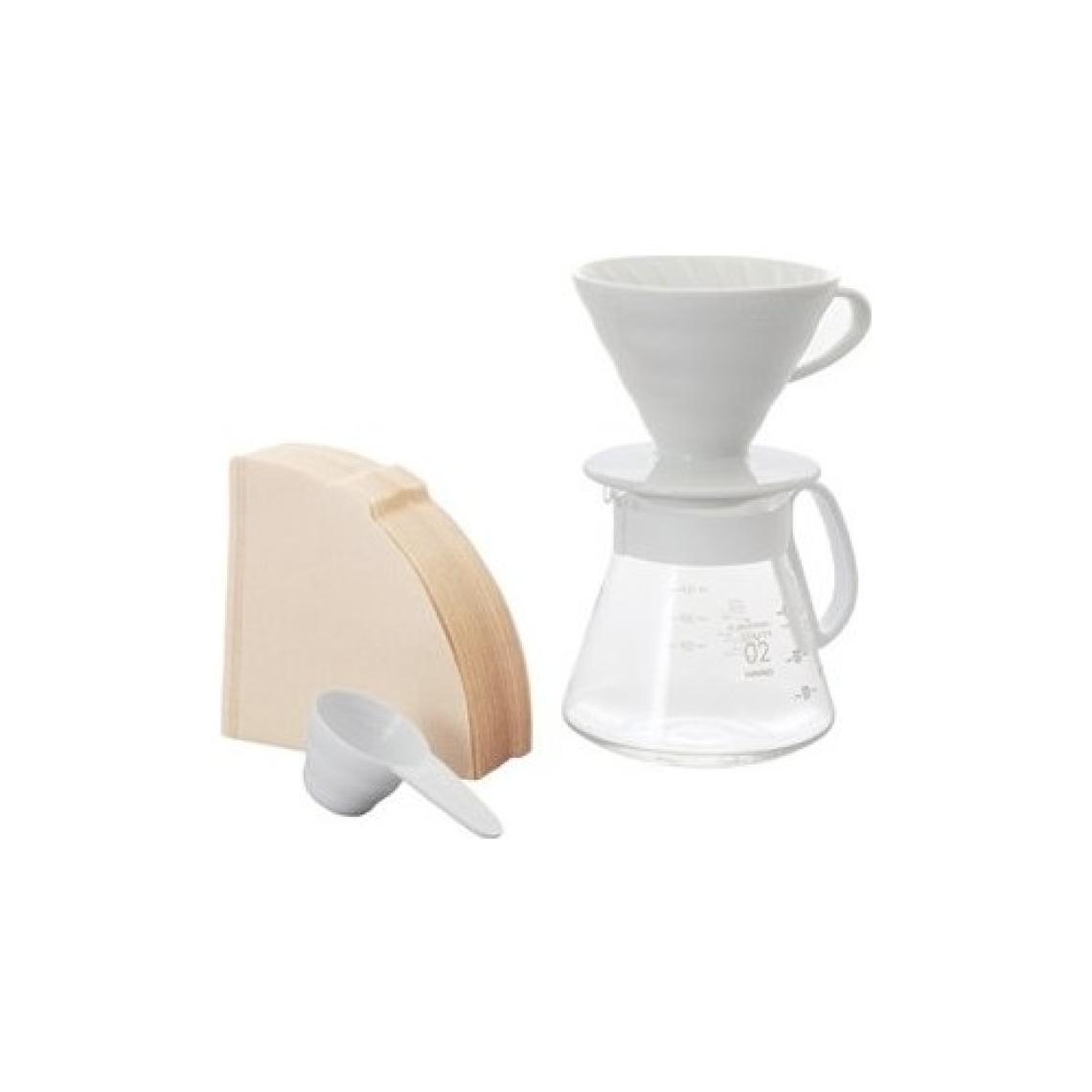 Hario V60 02 Coffee Maker (White Ceramic) - Harıo V60 02 Kahve Demleme Seti (Beyaz Seramik)