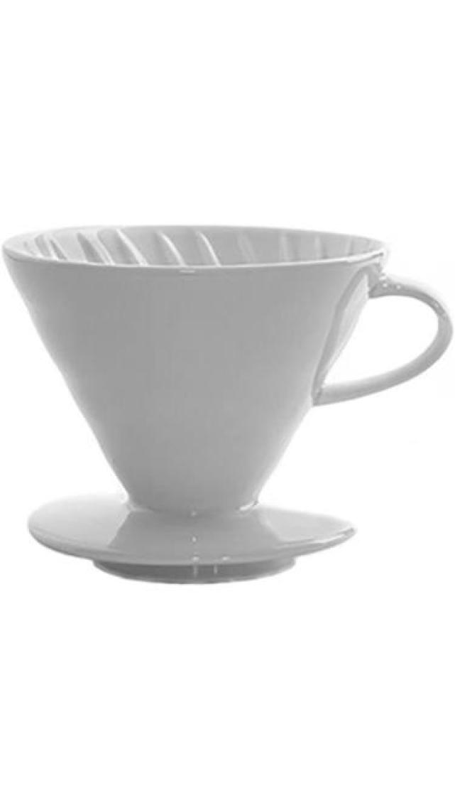 Black Goat V60 02 Beyaz Seramik Dripper - Black Goat V60 02 White Ceramic Dripper