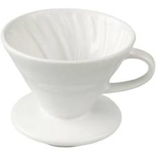 Black Goat V60 02 Beyaz Seramik Dripper - Black Goat V60 02 White Ceramic Dripper