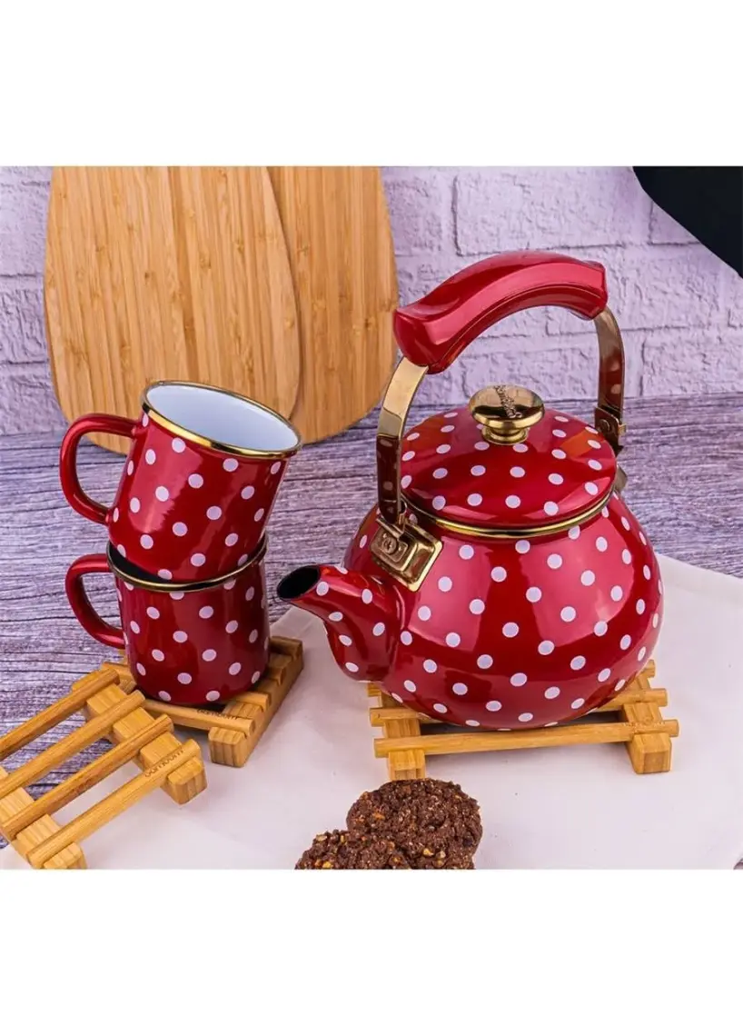 Bambum Pera Bitki Çay Seti Kırmızı