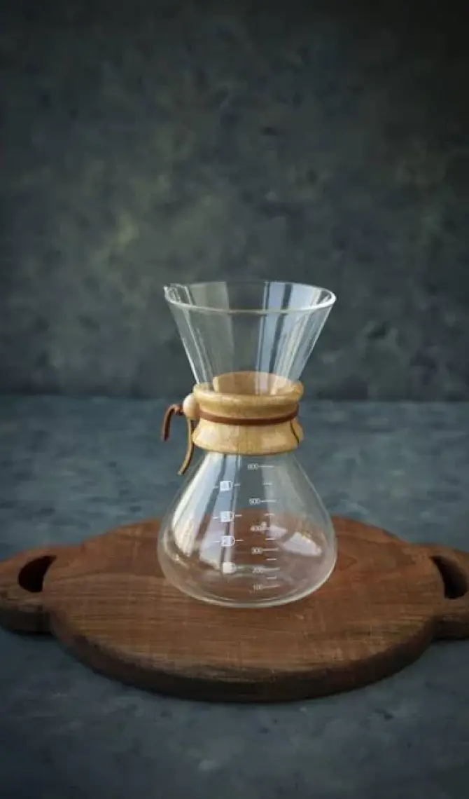 Black Goat Borosilikat Cam (*Chemex) 600 Ml (4 Cup) - Kahve Demleme Sürahisi