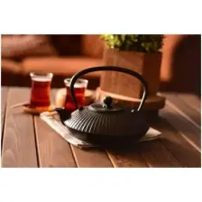 Taşev T0587 Mate Döküm Demlik 1150 ml Siyah çaydanlık