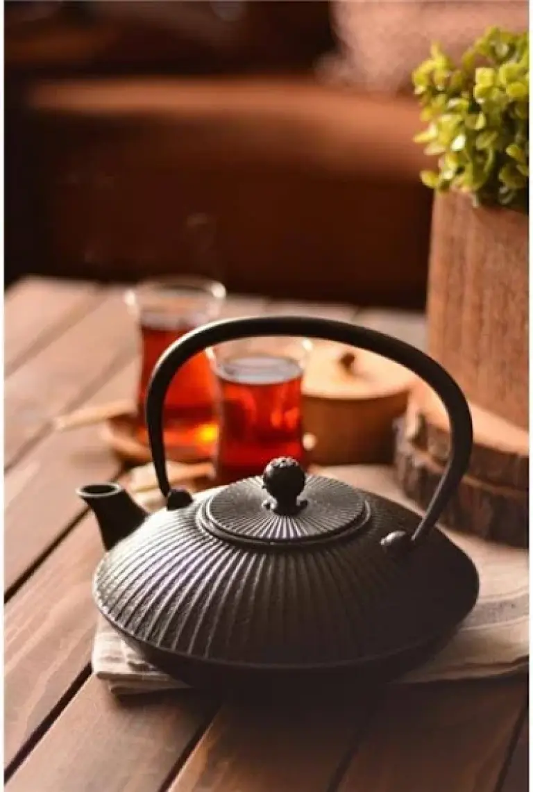 Taşev T0587 Mate Döküm Demlik 1150 ml Siyah çaydanlık
