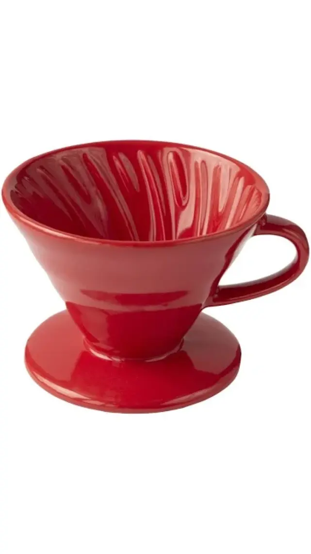 Black Goat V60 02 Dripper Ceramic (Red) - Seramik Kahve Demleme V60 02 (Kırmızı)