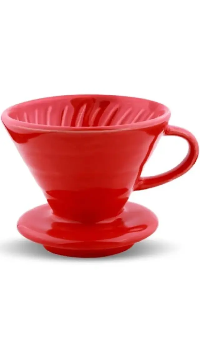 Black Goat V60 02 Dripper Ceramic (Red) - Seramik Kahve Demleme V60 02 (Kırmızı)