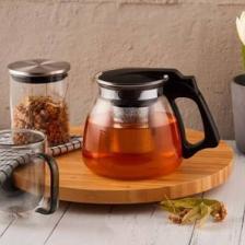 Yakut Çelik Süzgeçli Cam Demlik 900 ml.