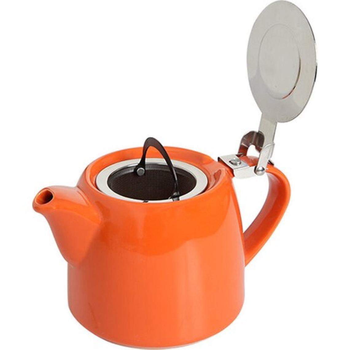 Porland Chai Stoneware 600 cc Süzgeçli Demlik Turuncu