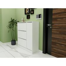 MasifMarket Korikos Düşer Kapaklı Ayakkabı Dolabı Beyaz