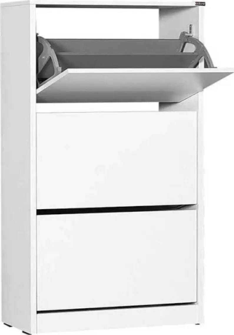 Adore Flat Duo 3 Katlı Geniş Ayakkabılık Dolabı - Beyaz