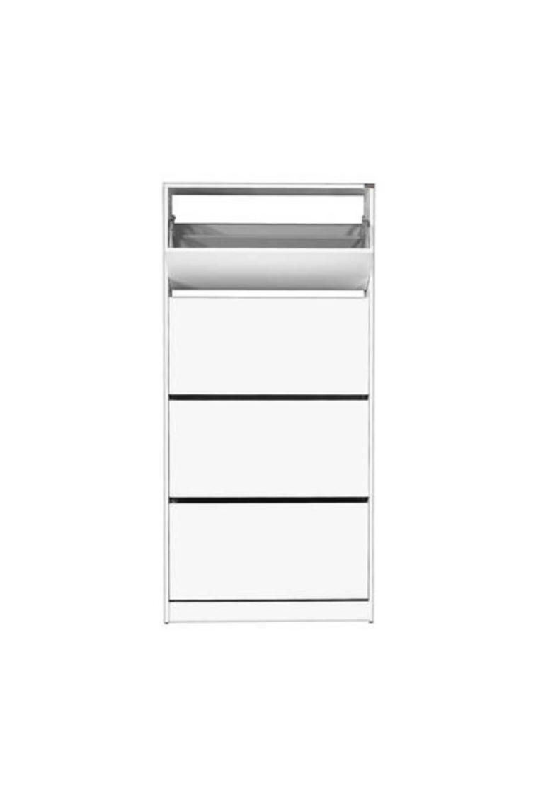 Adore Flat Duo 4 Katlı Geniş Ayakkabılık Dolabı - Beyaz