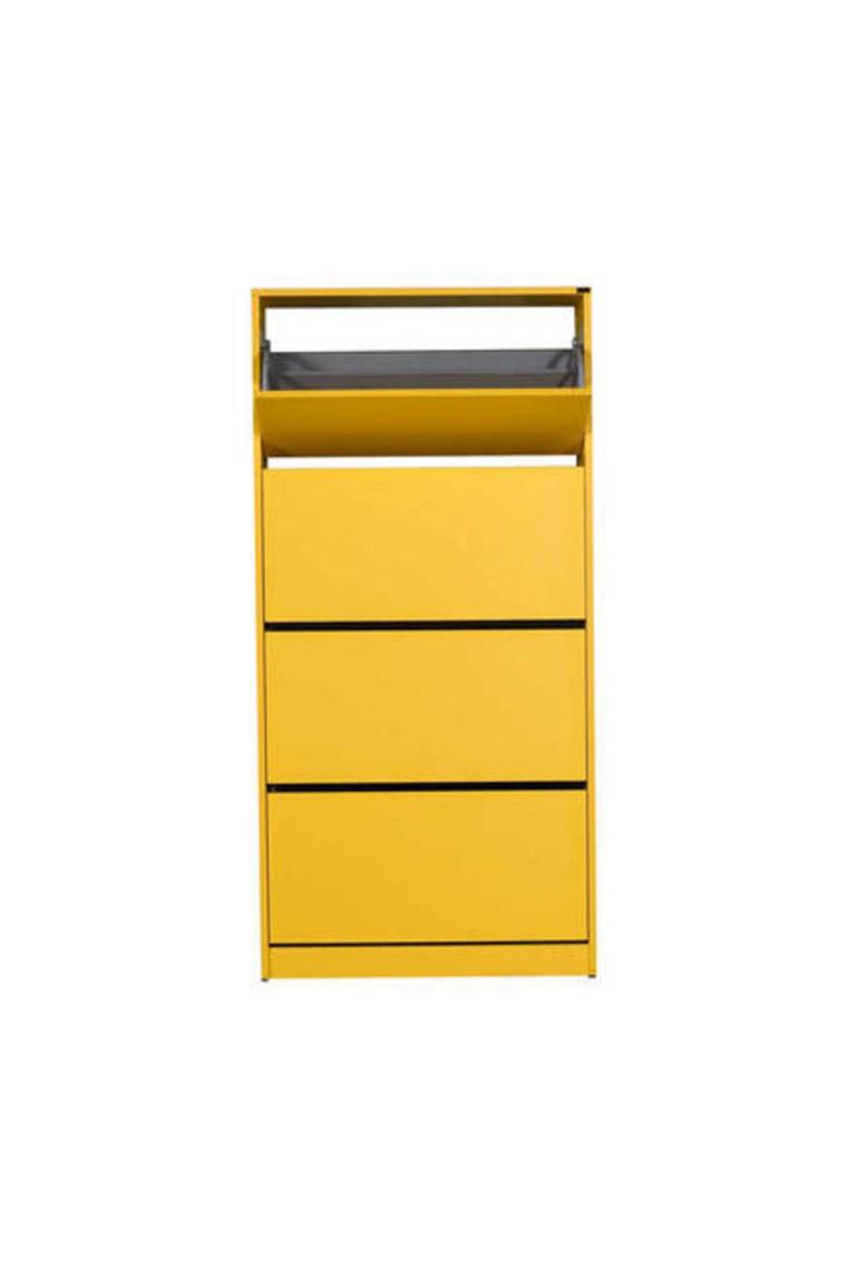 Adore Flat Duo 4 Katlı Geniş Ayakkabılık Dolabı - Sarı