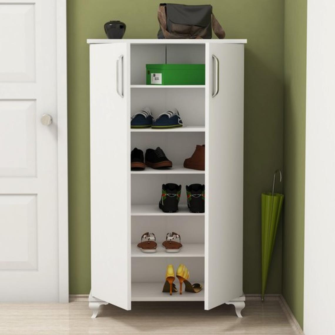 Bimossa R7040 Beyaz Ayakkabılık Çok Amaçlı Raflı Düzenleyici Dolap 120 cm