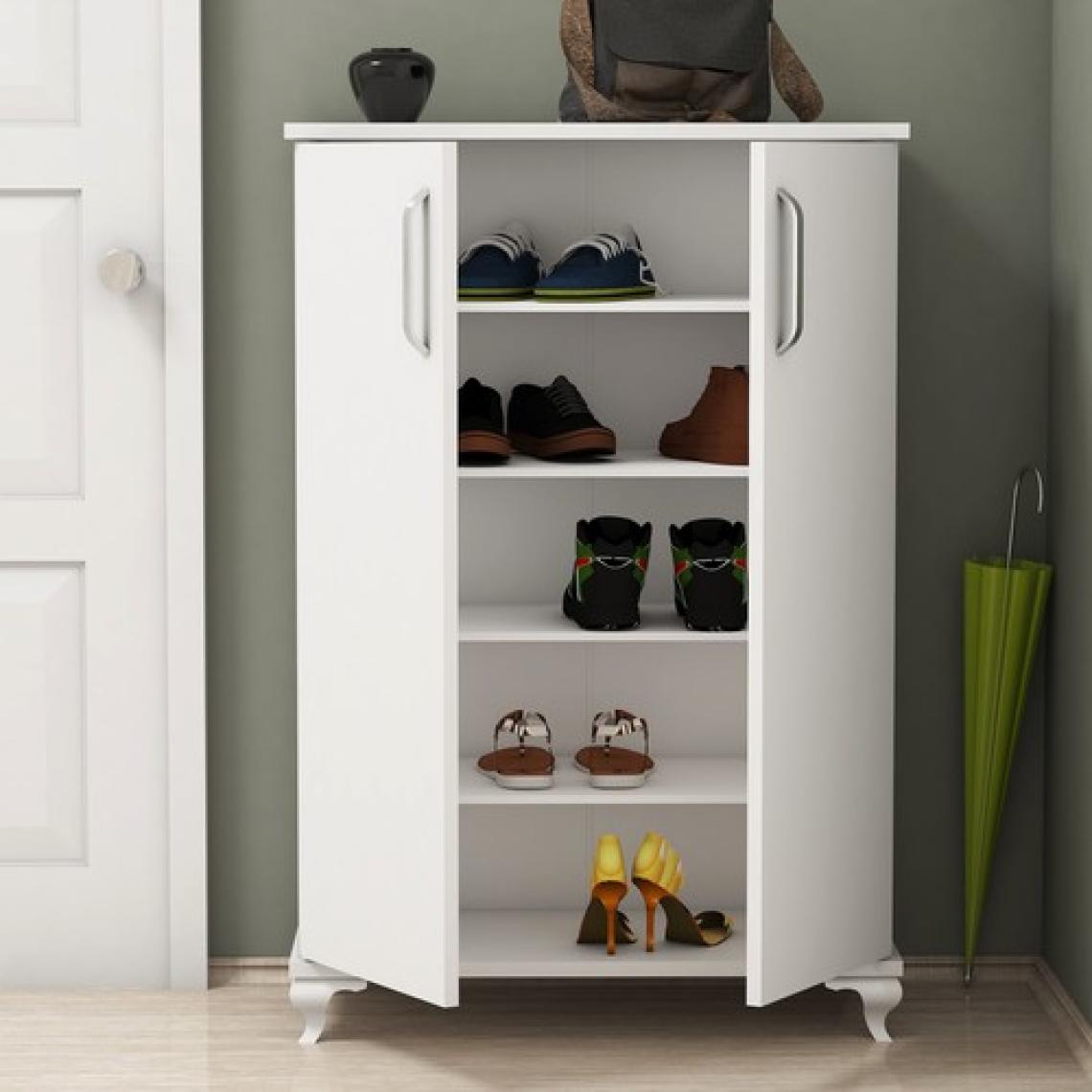 Bimossa R6040 Beyaz Ayakkabılık Çok Amaçlı Raflı Düzenleyici Dolap 100 cm