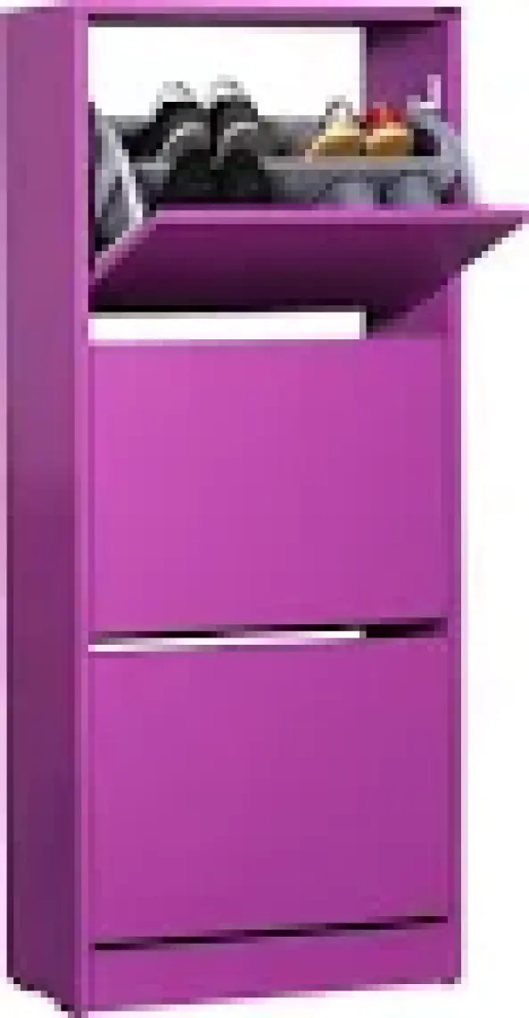 Adore Flat Duo 3 Katlı Ayakkabılık Dolabı - Mor