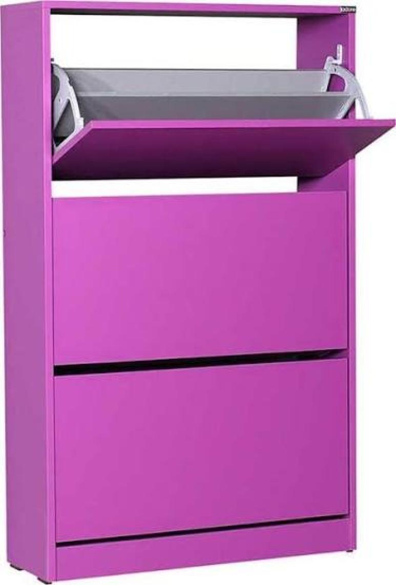 Adore Flat Duo 3 Katlı Geniş Ayakkabılık Dolabı - Mor
