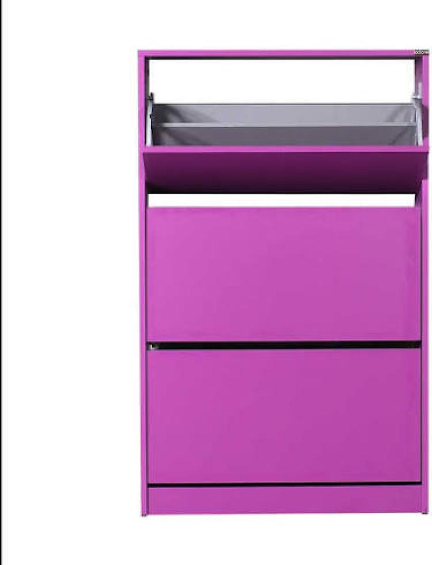 Adore Flat Duo 3 Katlı Geniş Ayakkabılık Dolabı - Mor