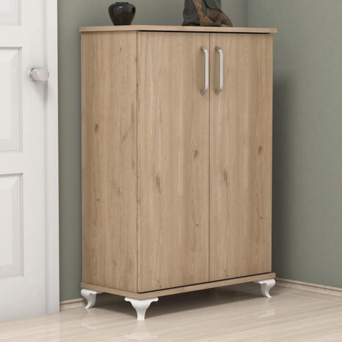 Bimossa R6020 Ceviz Ayakkabılık Çok Amaçlı Raflı Düzenleyici Dolap 100 cm