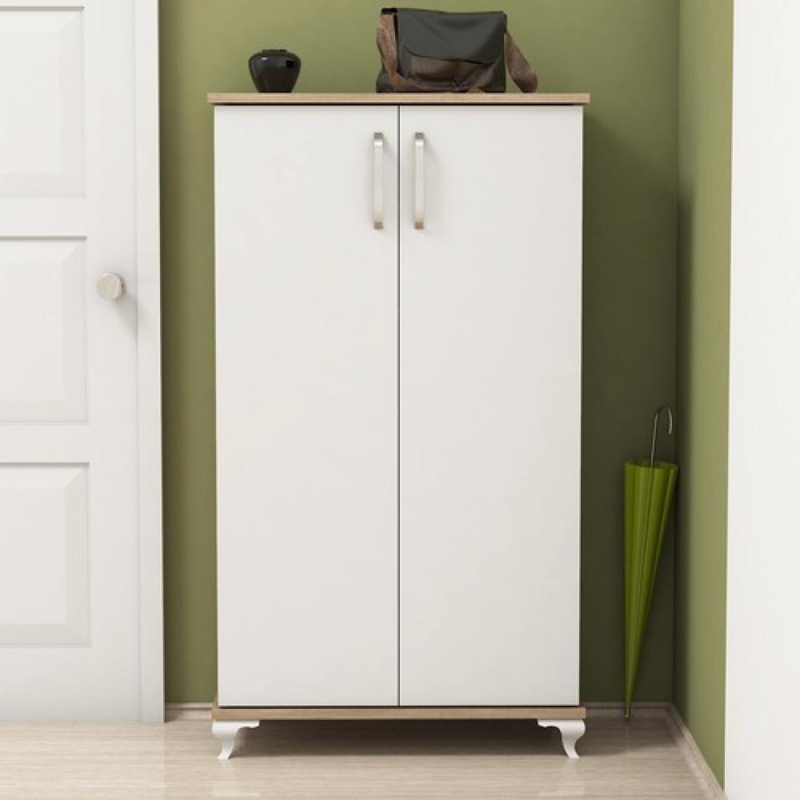 Bimossa R7030 Ceviz - Beyaz Ayakkabılık Çok Amaçlı Raflı Düzenleyici Dolap 120 cm