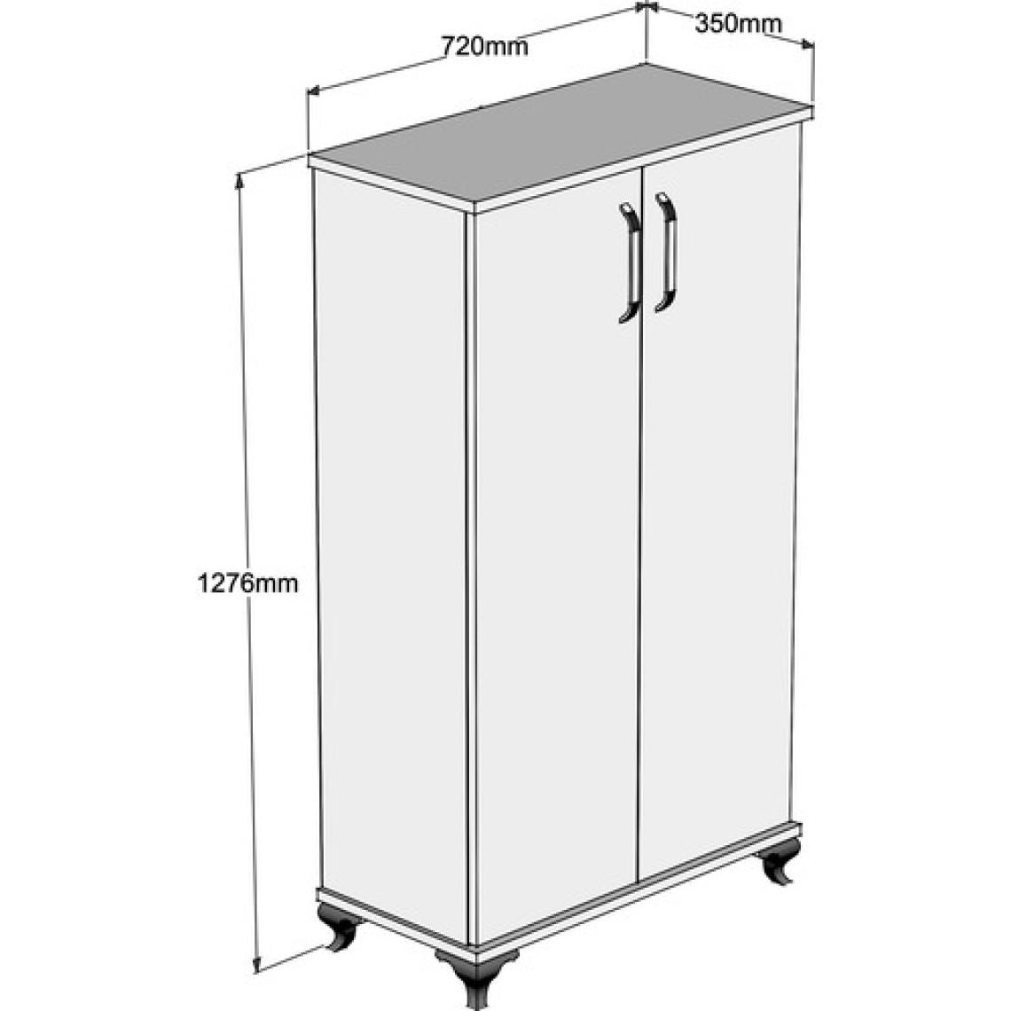 Bimossa R7030 Ceviz - Beyaz Ayakkabılık Çok Amaçlı Raflı Düzenleyici Dolap 120 cm