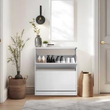 Adore Flat Duo 2 Katlı Geniş Ayakkabılık Dolabı - Beyaz