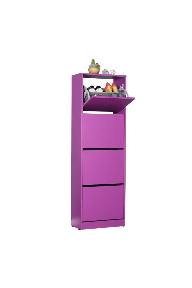 Adore Flat Duo 4 Katlı Ayakkabılık Dolabı - Mor