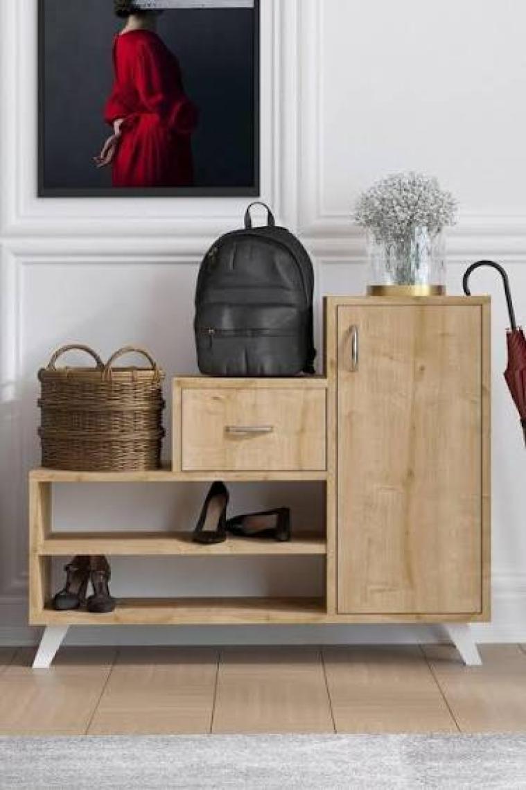 DECORMET DECORMET Retro Ayakkabı Dolabı Safir Meşe