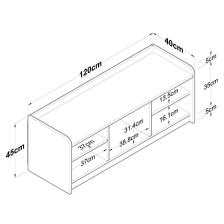 Rani P2 Modern Ayakkabılık Ayakkabı Dolabı Renk: Beyaz - S. Ceviz M1