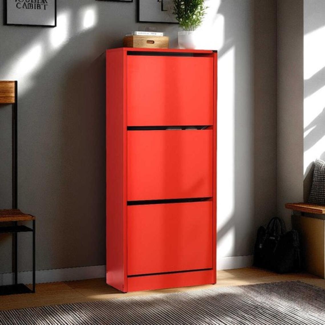 Adore Flat Duo 3 Katlı Ayakkabılık Dolabı - Kırmızı