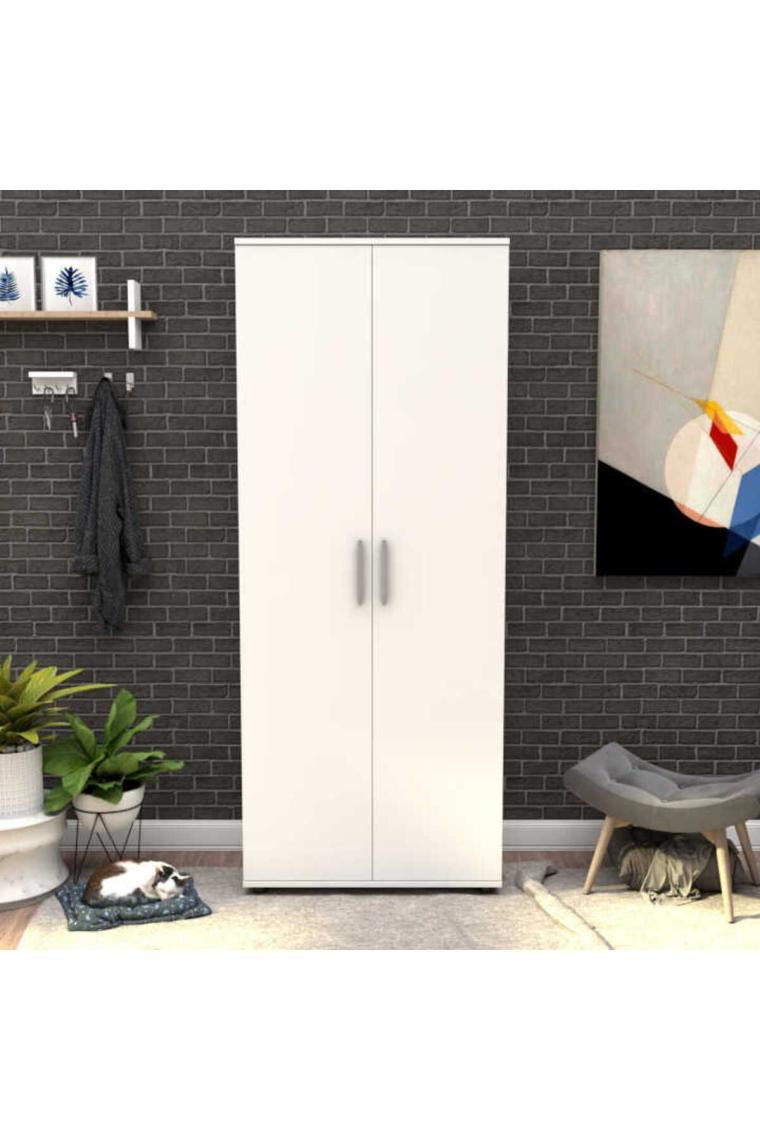 adore mobilya Porto 10 Bölmeli 2 Kapılı Geniş Ayakkabı Dolabı-Beyaz