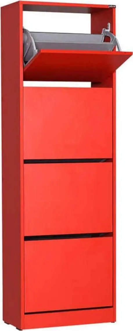 Adore Flat Duo 4 Katlı Ayakkabılık Dolabı - Kırmızı